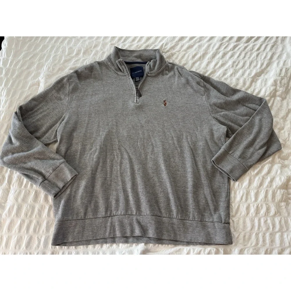 Lot Of 2 -US Polo‎ Assn Quarter Zip Sweater Men 2XL 1/4 Zip Pony Knit